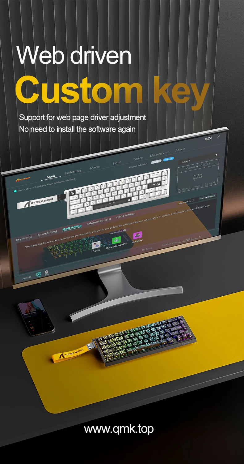 ATTACK SHARK and FREEWOLF Magnetic Keyboard
