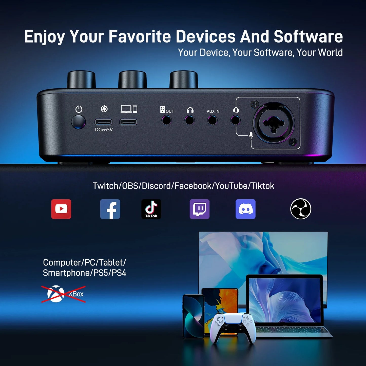 MAONO G1 NEO interfaz Audio Mixer
