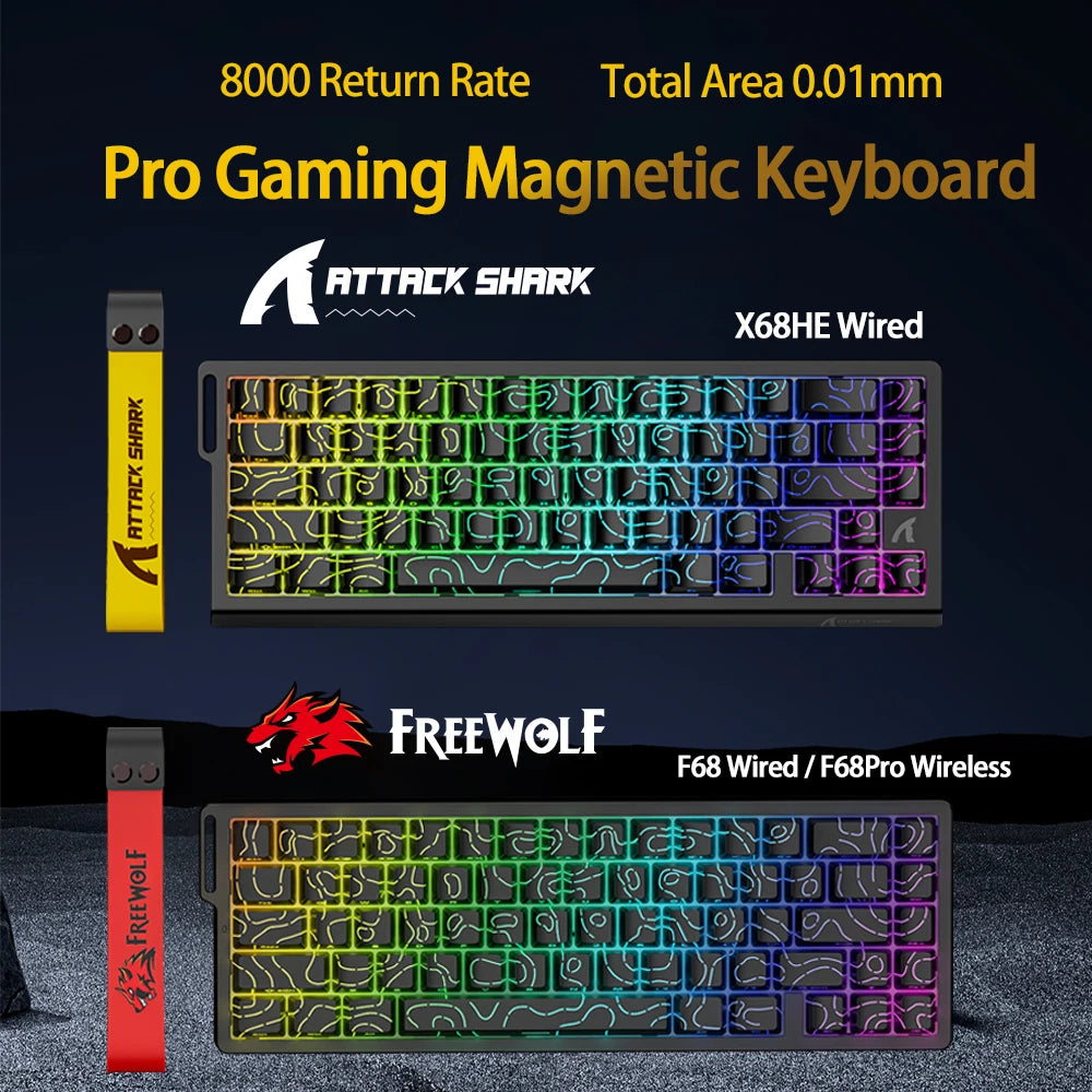 ATTACK SHARK and FREEWOLF Magnetic Keyboard