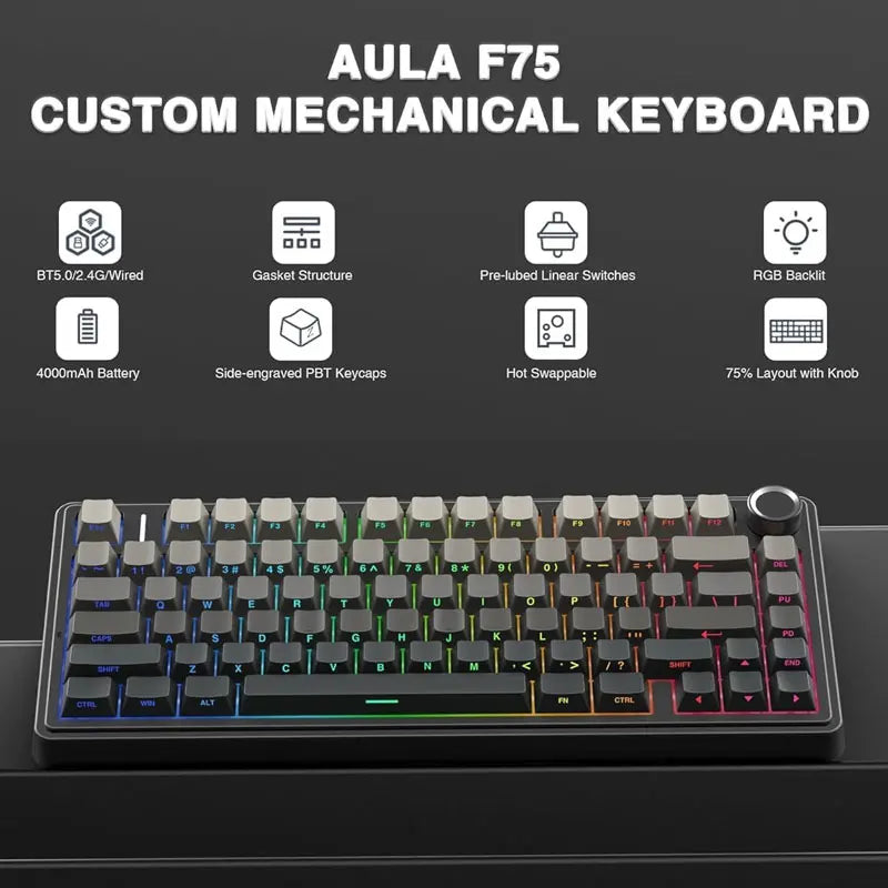 AULA F75 Wireless Mechanical Keyboard
