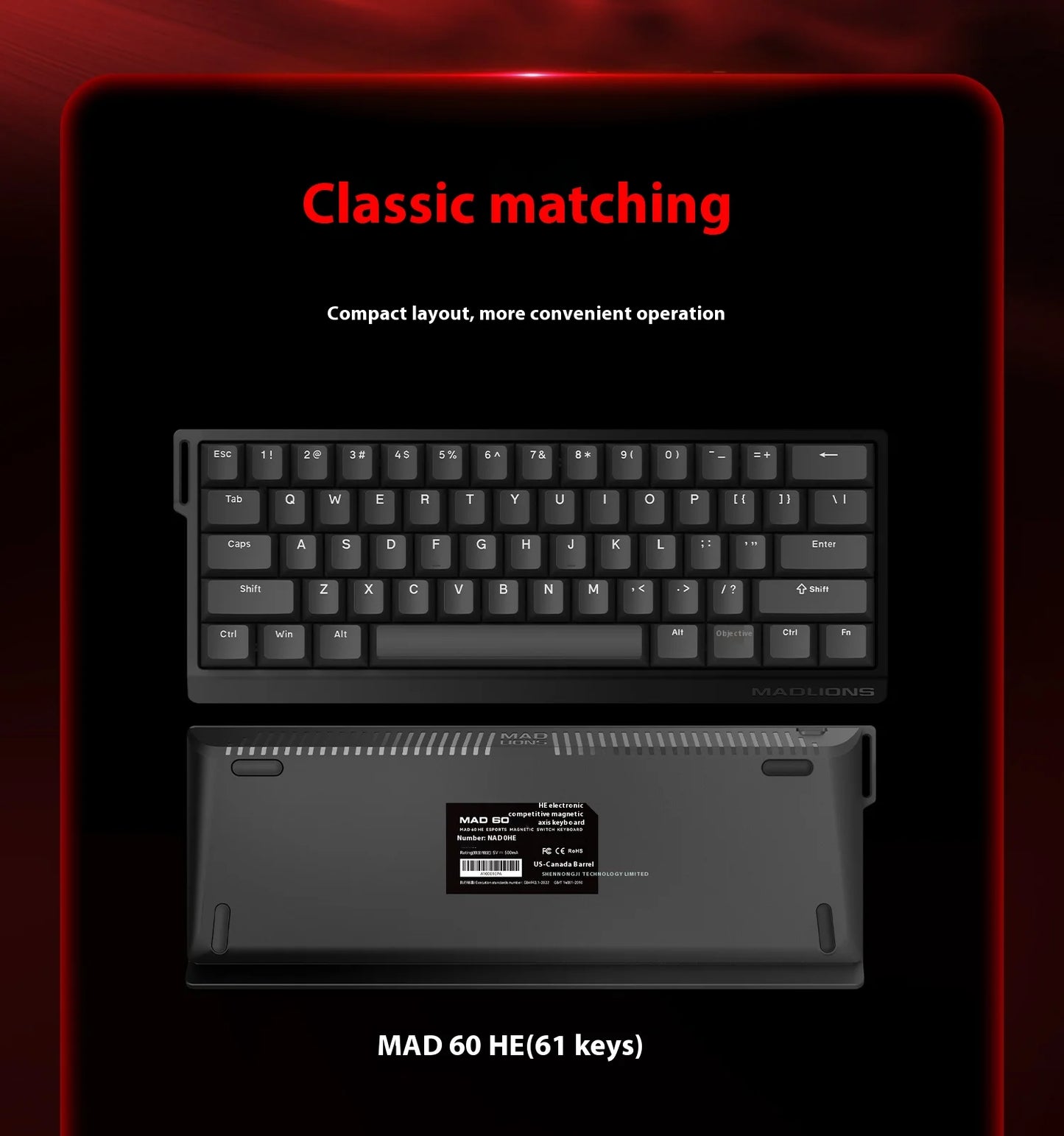 MADLIONS MAD 60/68HE Magnetic Switch Keyboard