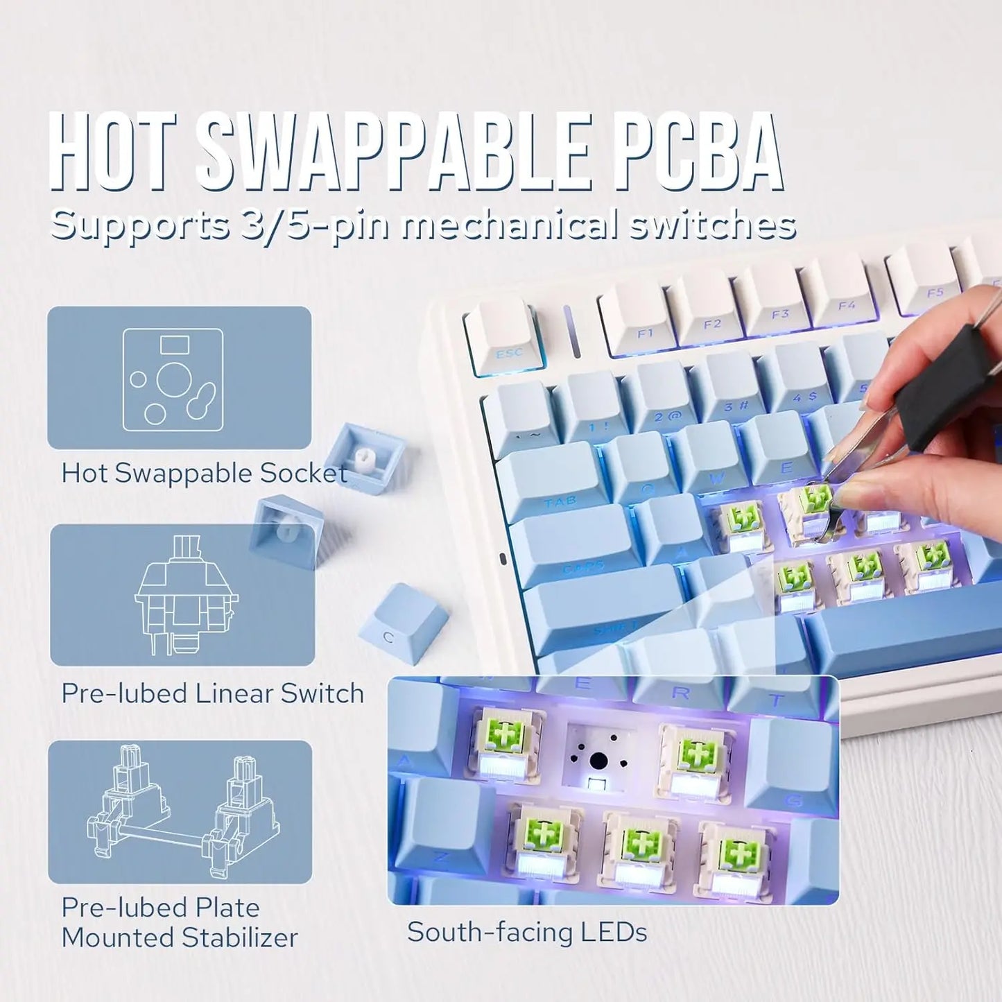 AULA F75 Wireless Mechanical Keyboard